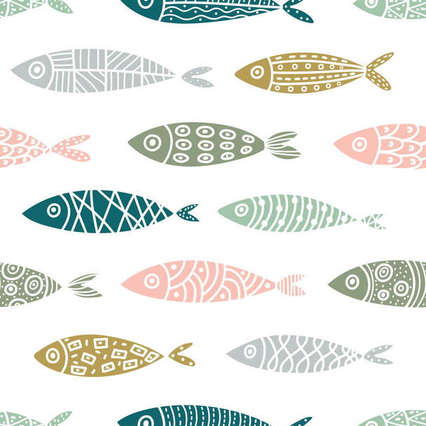 Cute fish.  Kids background. - Vector, afbeelding