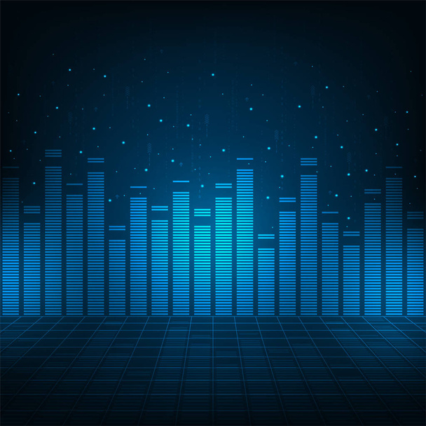 Digital audio systems on a blue background. - Vektor, obrázek