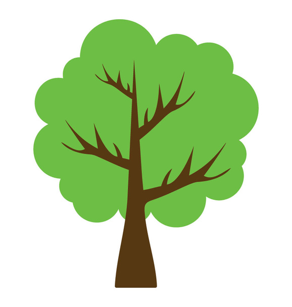Ένα φρέσκο ανθοφορία των φυτών, επίπεδη εικόνα δέντρο ιπποκαστανιάς  - Διάνυσμα, εικόνα