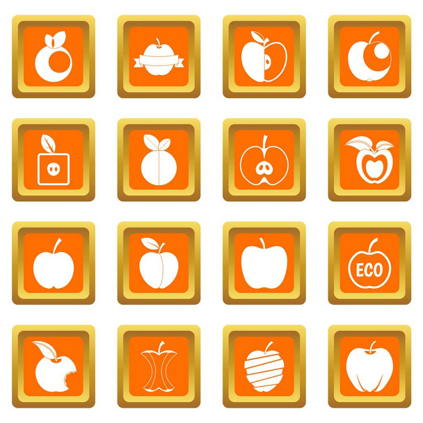 Apple icons set orange - Vetor, Imagem