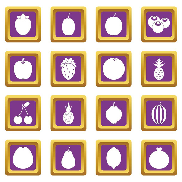 Conjunto de iconos de fruta púrpura
 - Vector, imagen