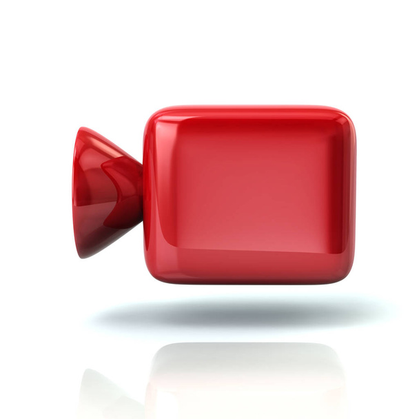 Red cinema camera icon 3d illustration on white background - Фото, зображення