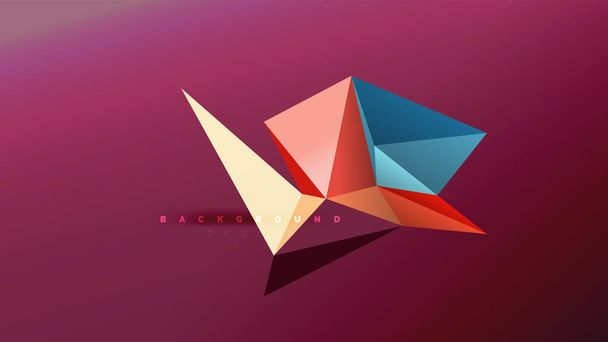 Absztrakt háttér - geometriai origami stílusú alakzat összetételét, háromszög alakú alacsony poly tervezési koncepció. Színes, divatos, minimalista illusztráció - Vektor, kép