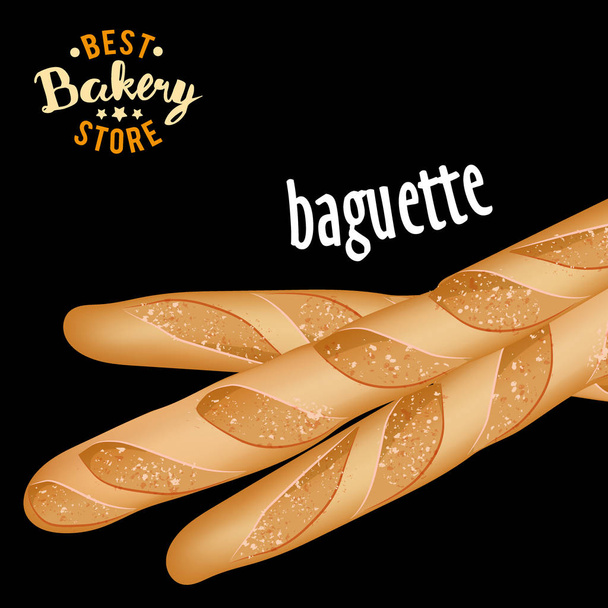 Французька багети вектор. Продукт свіжоспеченого хліба. - Вектор, зображення