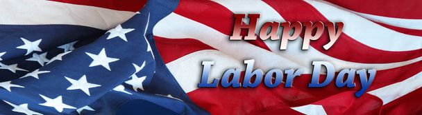 Bandeira americana. Feliz Dia do Trabalhador
 - Foto, Imagem