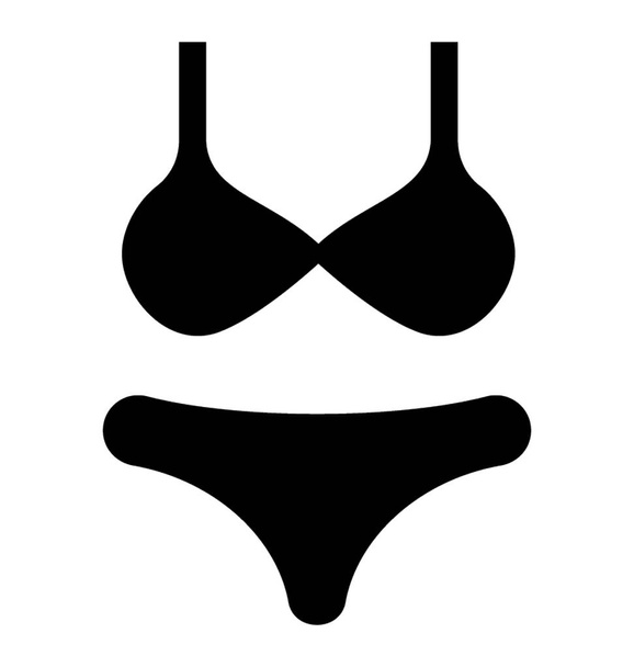 An icon showing women swim dress to denote lingerie - Vector, imagen