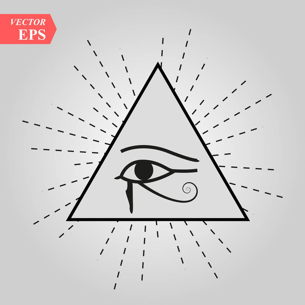 All-μάτι του Θεού το μάτι του Πρόβιντενς μάτι του παντογνωσία φωτεινές δέλτα Oculus Dei. Αρχαία μυστικιστική ιερό σύμβολο των Ιλλουμινάτι και Τεκτονισμού. EPS 10 - Διάνυσμα, εικόνα