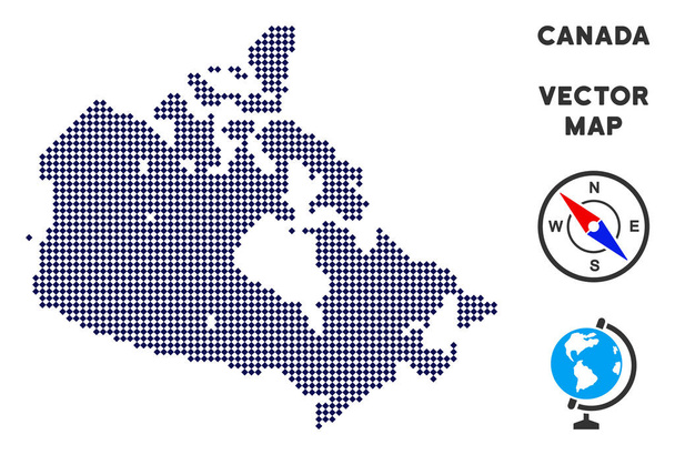 kropkowane Kanada mapa - Wektor, obraz