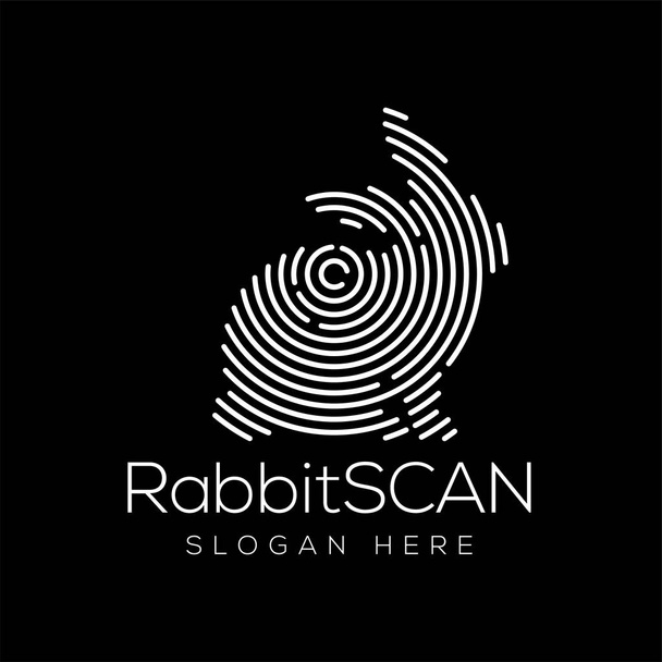 ウサギ スキャン テクノロジーのロゴのベクトルの要素。動物技術のロゴのテンプレート - ベクター画像