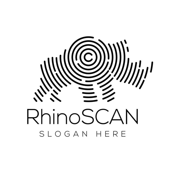 Élément vectoriel du logo de la technologie Rhino Scan. Modèle de logo de technologie animale
 - Vecteur, image