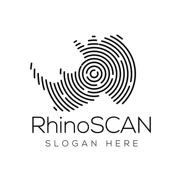 Élément vectoriel Logo de la technologie Head Rhino Scan. Modèle de logo de technologie animale
 - Vecteur, image