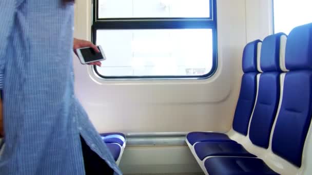 Zwei muslimische Frauen begegnen sich im Zug mit Gepäck - Filmmaterial, Video