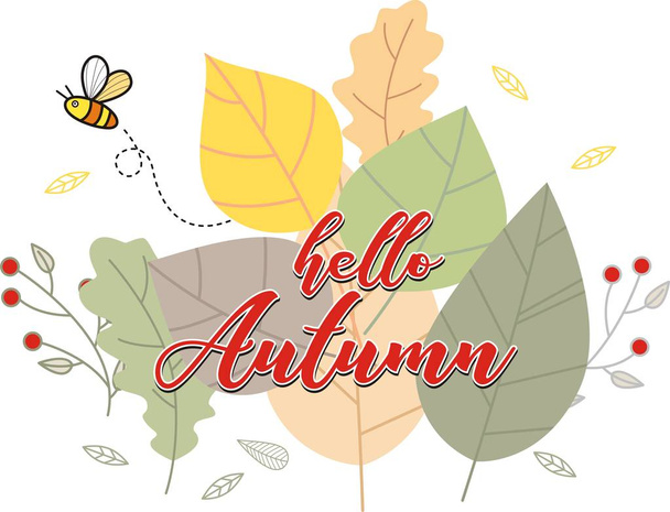 Seamless pattern of Hello Autumn - Vektor, kép
