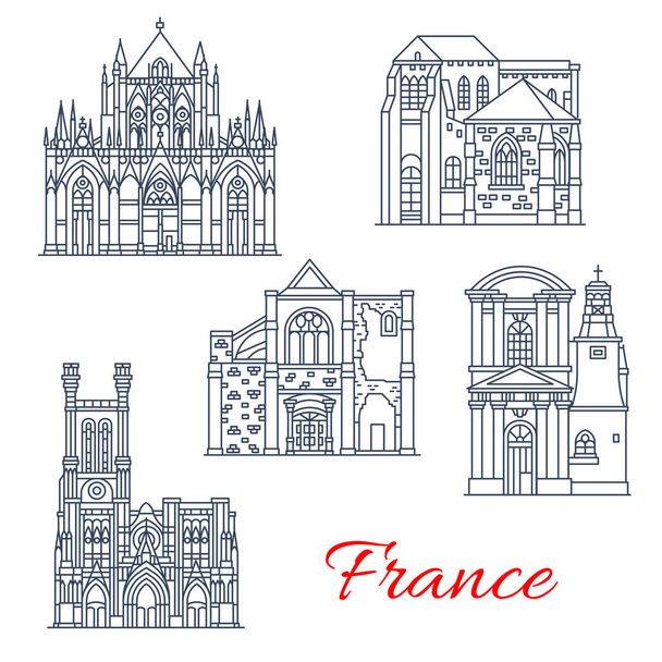 Франції векторні орієнтири фасади іконки Прованс - Вектор, зображення