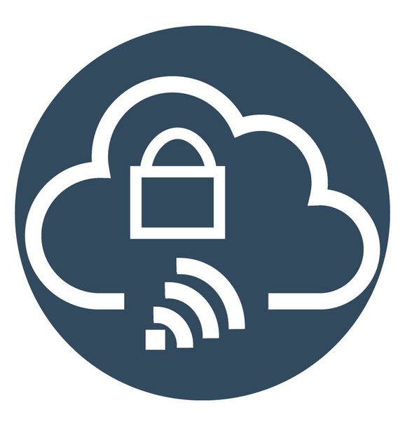 Wifi Security White Line Vector Isolated Icon - Vector, Image