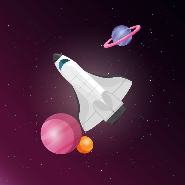 spaceship and space design - Vector, Image