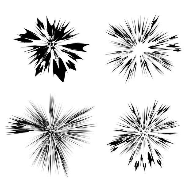 Εκραγεί φλας, κινούμενα σχέδια έκρηξη, αστέρι έκρηξη σε λευκό φόντο - Διάνυσμα, εικόνα