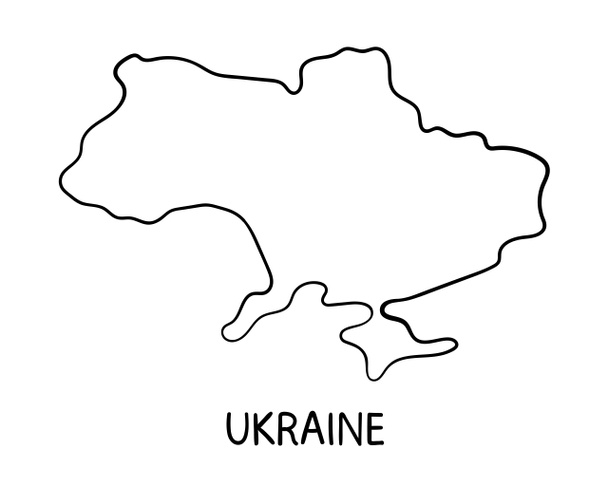 Ukraine Map - Hand Drawn Illustration - Fotografie, Obrázek