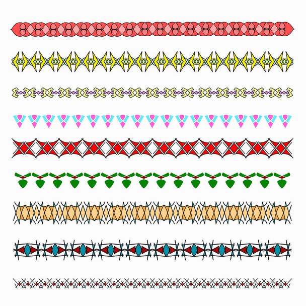 Colored borders patterned strip for design.Patterned, decorative frame for decorating invitations, postcards and other printed products. - Vector, Image