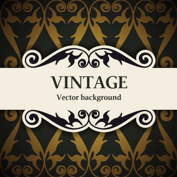 Fondo vintage con adorno floral, ilustración vectorial
 - Vector, Imagen