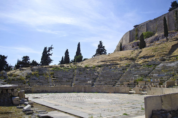 the ancient theater of Dionysos Acropolis Athens Greece - Photo, Image