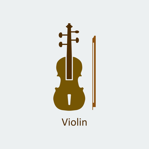 Colored Violin icon. Silhouette vector icon - Vector, Image