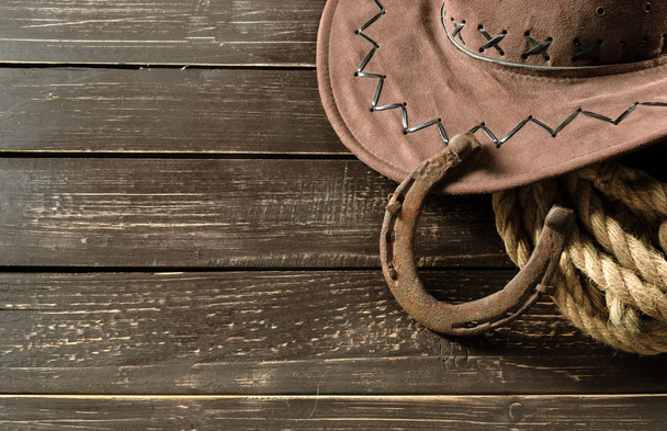 American West still life with old horseshoe - Foto, imagen
