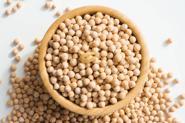 dry raw chickpeas in a bowl - Photo, Image