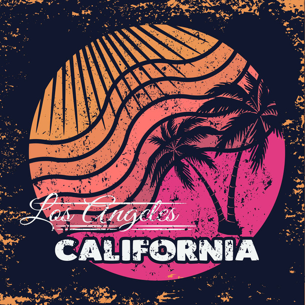 Los Angeles, typografie sport, tričko California, vektorový emble - Vektor, obrázek