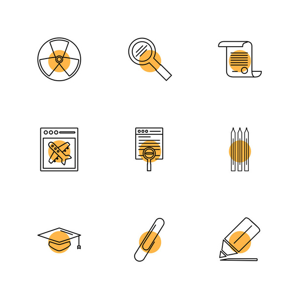 minimalistic flat vector app icons on white background  - Vector, Image