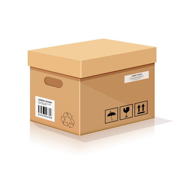 Vector kartonnen doos, geïsoleerd op een witte achtergrond, illustratie - Vector, afbeelding
