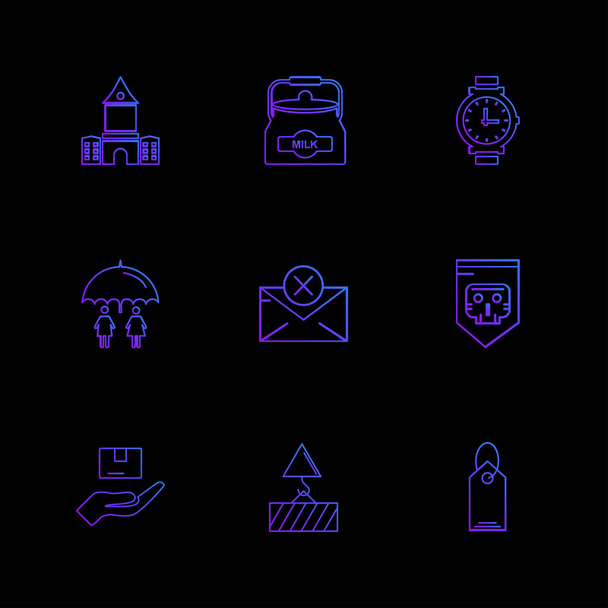 icônes d'application vectoriel plat minimaliste sur fond noir
 - Vecteur, image