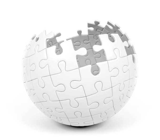 Spherical puzzle with missing pieces, 3D Rendering - Photo, Image