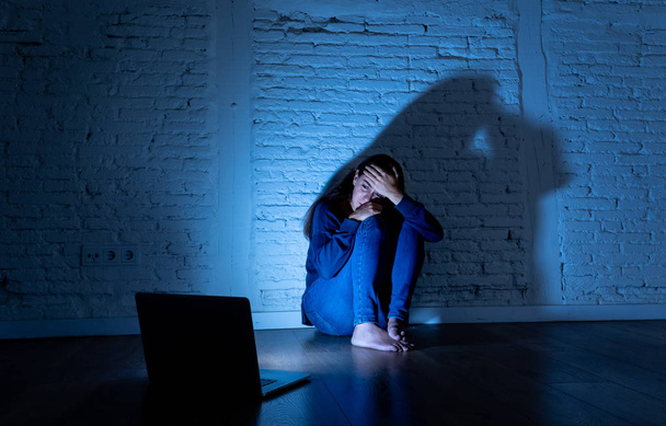 Woman suffering Internet cyber bullying - Photo, Image