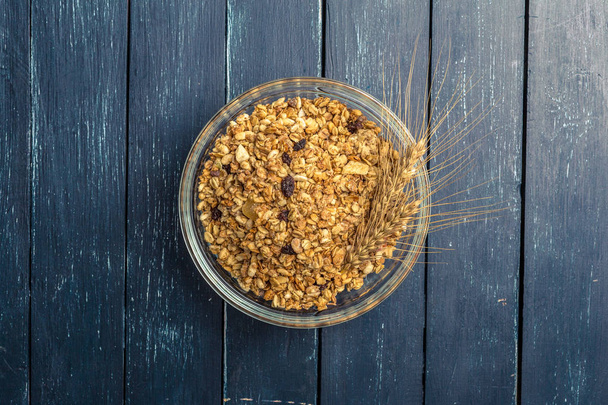 healthy breakfast on a wooden background - Photo, Image