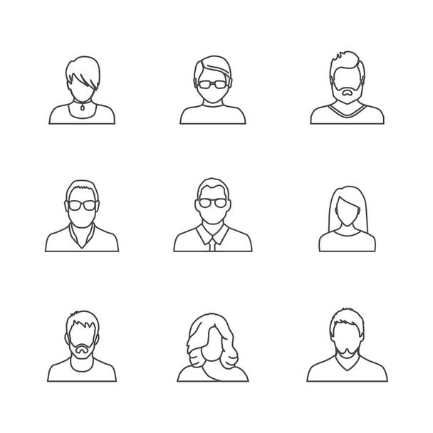 Iconos avatar simples
 - Vector, imagen
