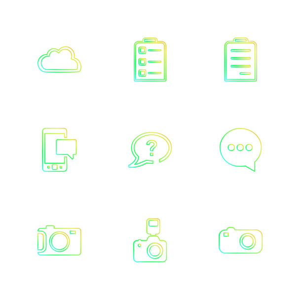 simple flat app icons on white background - Vector, Image