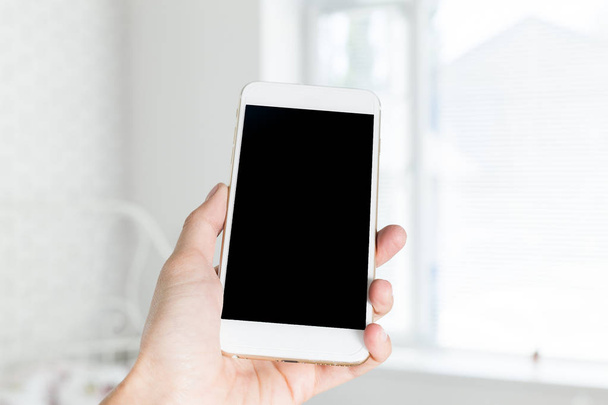 mobile, smartphone with black blank screen - Foto, Imagem