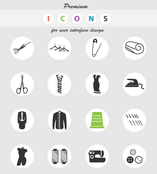 conjunto de iconos de sastrería
 - Vector, Imagen