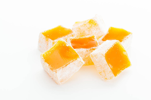 Tasty Turkish sweets isolated on white background - Фото, зображення