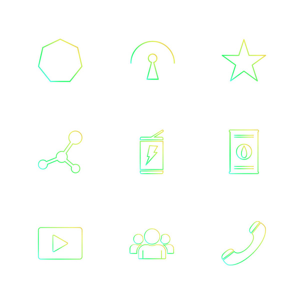 minimalistic flat vector app icons on white background  - Wektor, obraz
