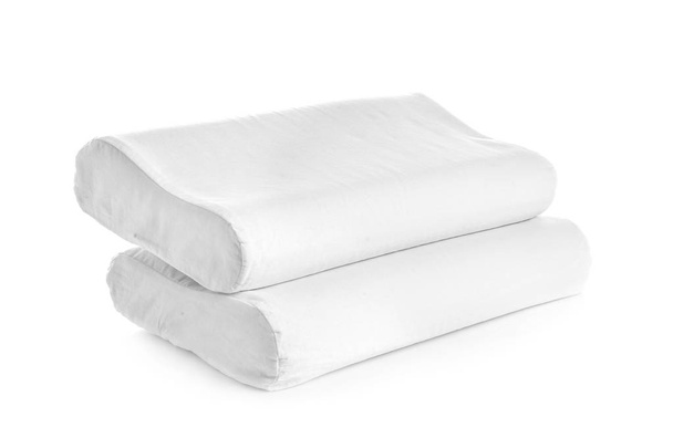 Clean soft orthopedic pillows on white background - Foto, immagini