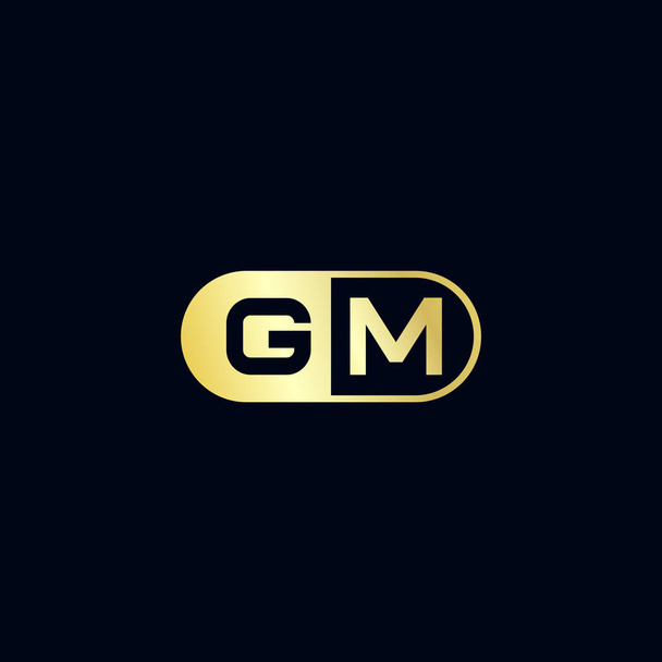 Creative blue letters gm g m logo with leading Vector Image