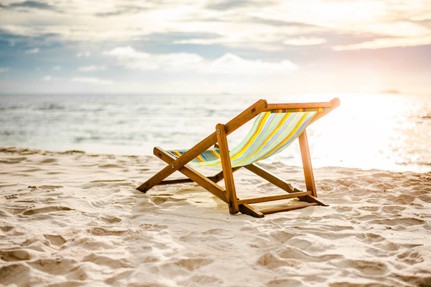 beach chair on the beach. - Foto, imagen