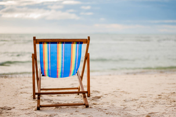 beach chair on the beach. - Foto, Imagen