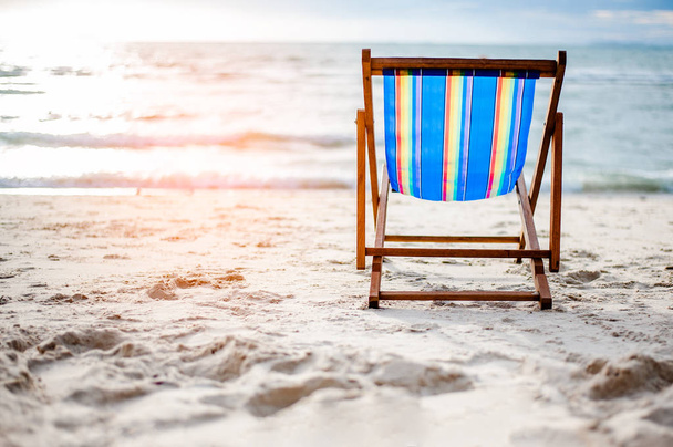 beach chair on the beach. - Fotoğraf, Görsel