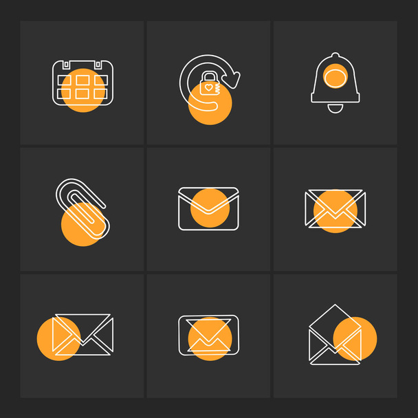 iconos de aplicación de vector plano minimalista con círculos sobre fondo negro
 - Vector, imagen