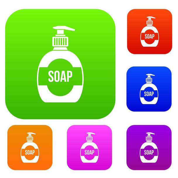 Bottle of liquid soap set collection - Vector, afbeelding