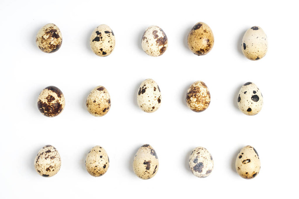 Collection quail eggs isolated on white background - Φωτογραφία, εικόνα