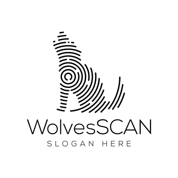 Wolves Scan Technology élément vecteur de logo. Modèle de logo de technologie animale
 - Vecteur, image